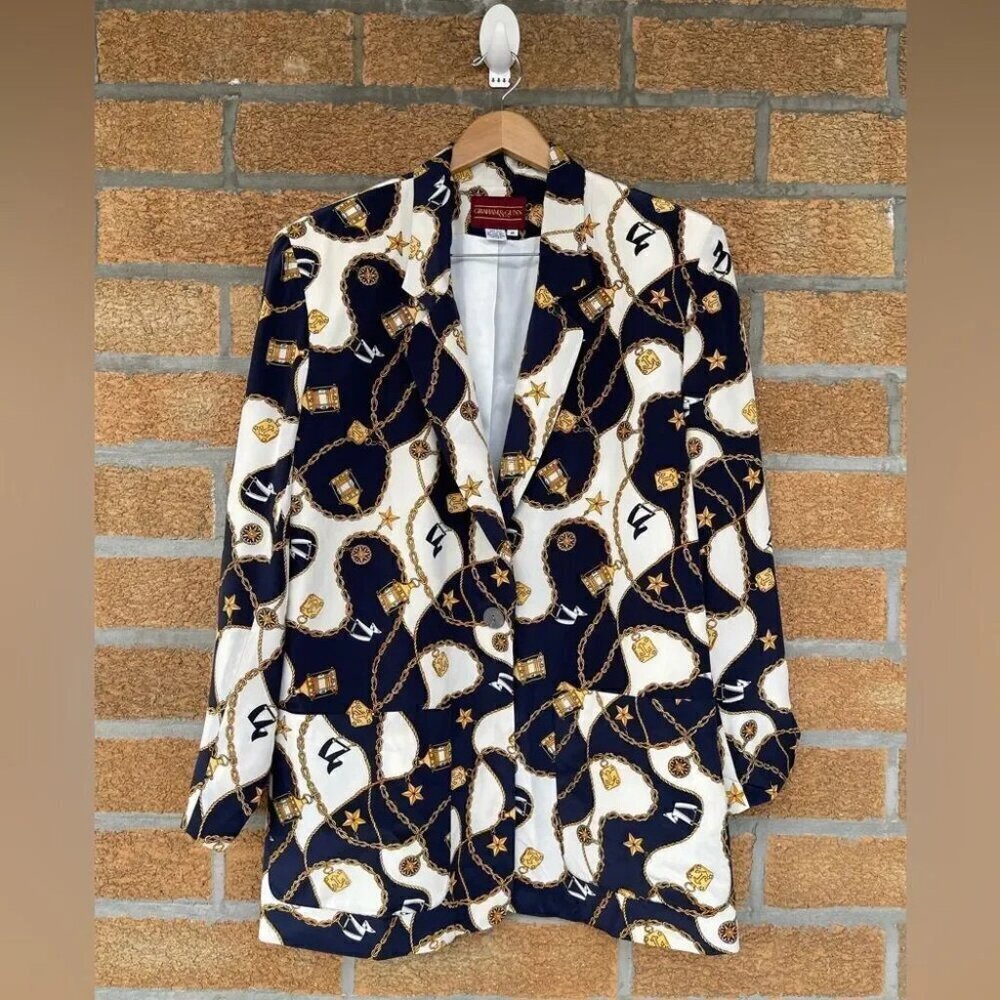Graham & Gunn Women's Nautical Silk Blazer Size 14